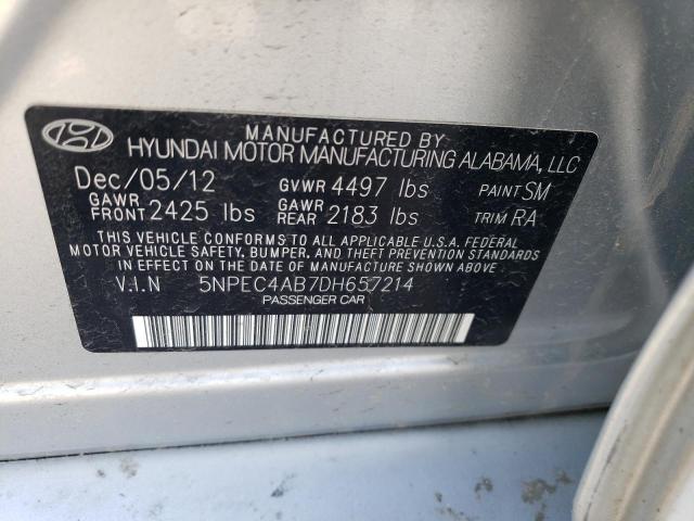 2013 Hyundai Sonata Se VIN: 5NPEC4AB7DH657214 Lot: 41811334