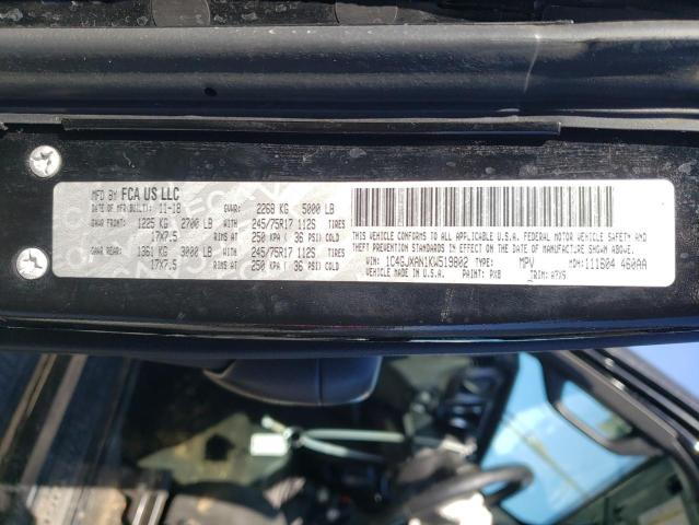 2019 JEEP WRANGLER S 1C4GJXAN1KW519802
