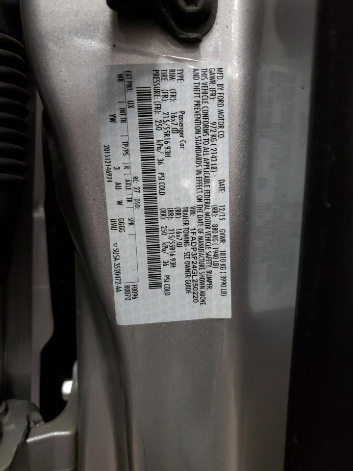 1FADP3F24GL250220 FORD FOCUS 2016