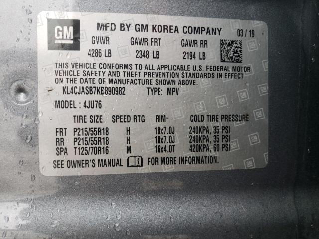 2019 BUICK ENCORE PRE KL4CJASB7KB890982