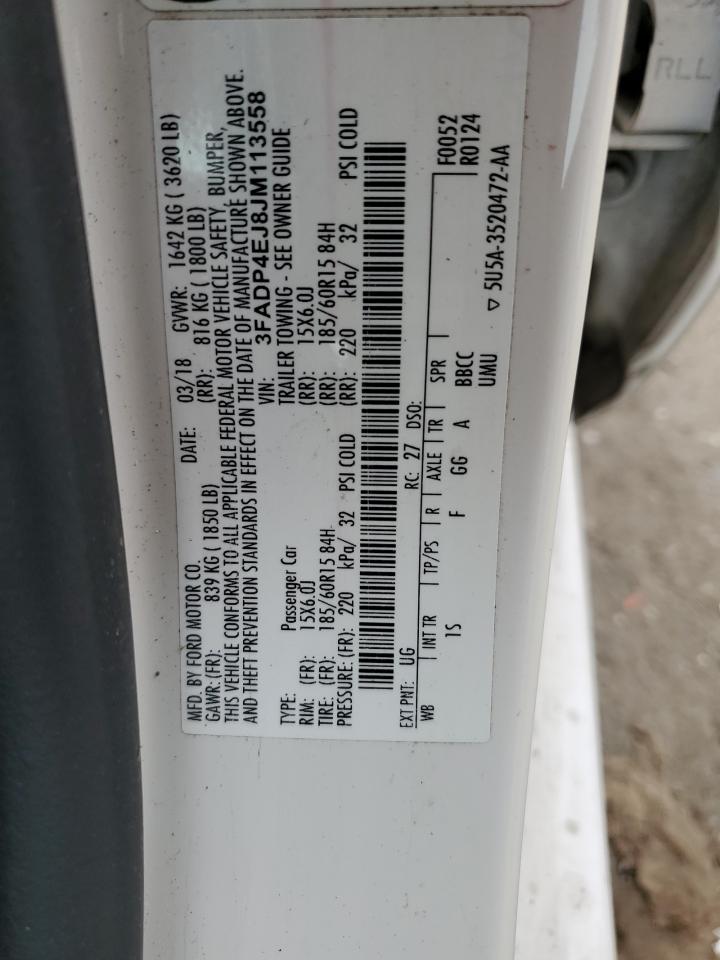 3FADP4EJ8JM113558 FORD FIESTA 2018