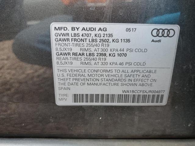2018 AUDI Q3 PREMIUM - WA1BCCFSXJR004977