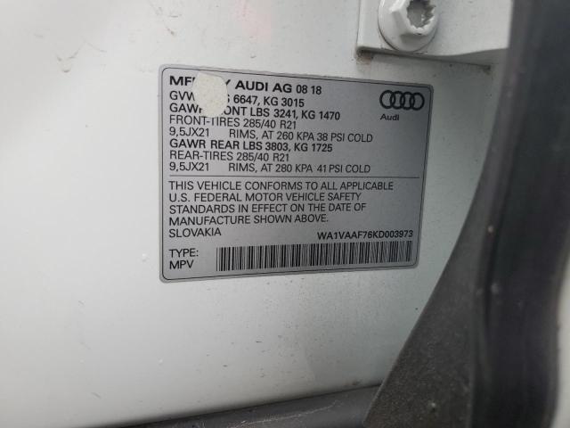 VIN WA1VAAF76KD003973 2019 Audi Q7, Prestige no.12