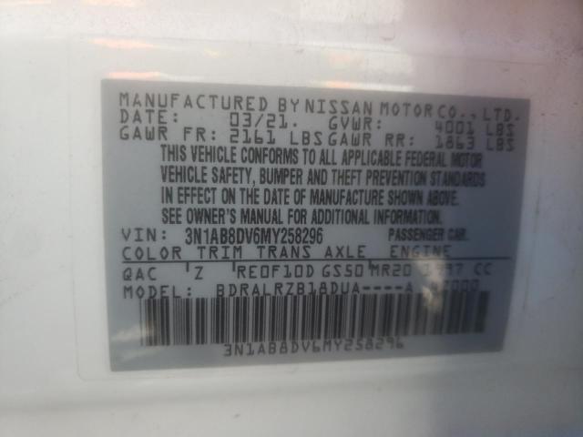 2021 NISSAN SENTRA SR - 3N1AB8DV6MY258296