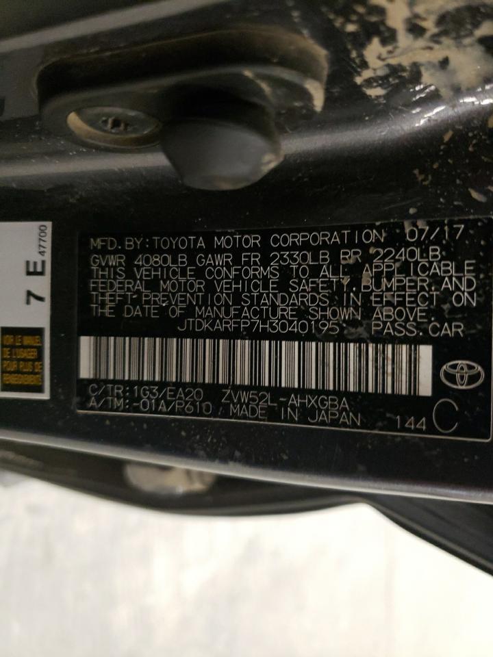 JTDKARFP7H3040195 TOYOTA PRIUS 2017