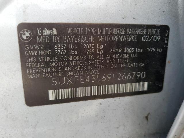 2009 BMW X5 xDrive30I VIN: 5UXFE43569L266790 Lot: 43846894