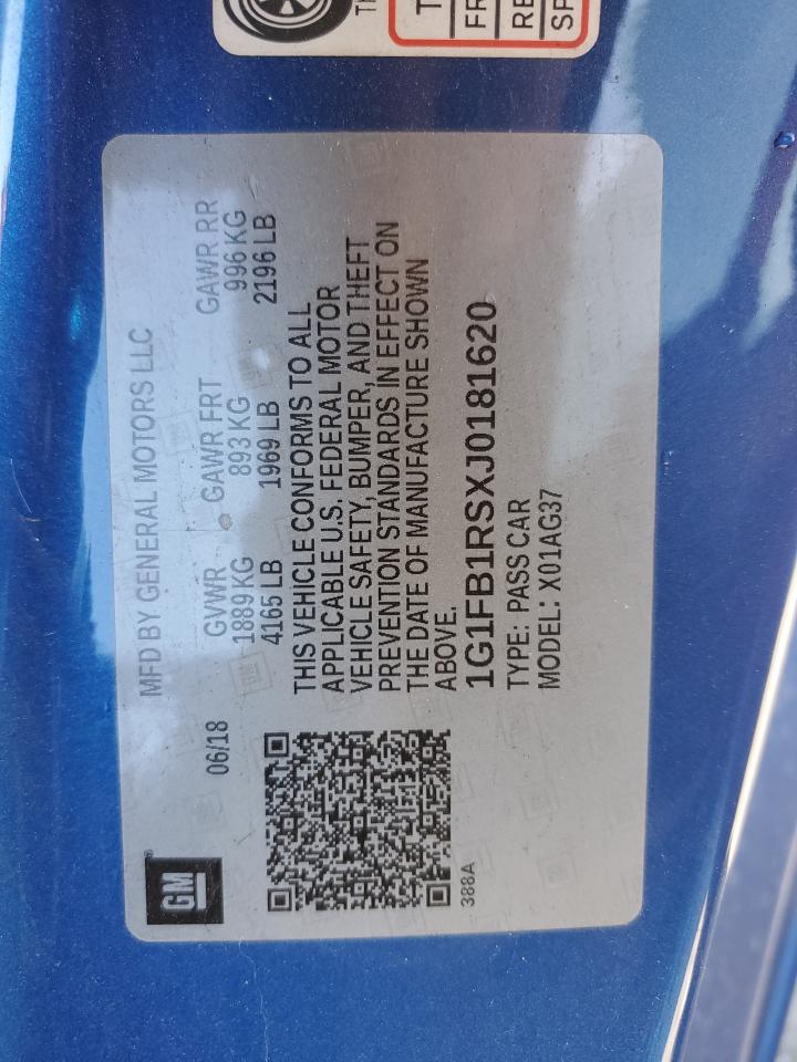 1G1FB1RSXJ0181620 CHEVROLET CAMARO 2018