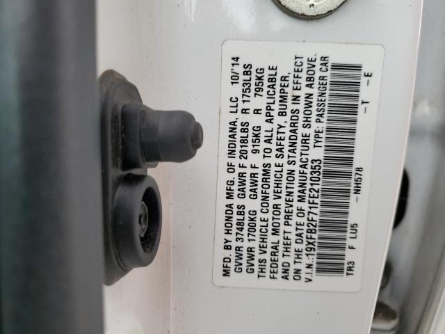 2015 HONDA CIVIC SE - 19XFB2F71FE210353