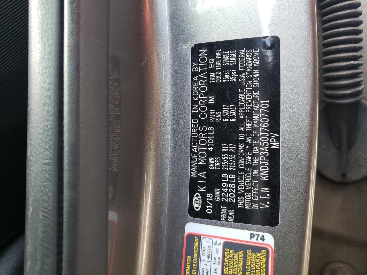 KNDJP3A50J7607701 2018 Kia Soul +