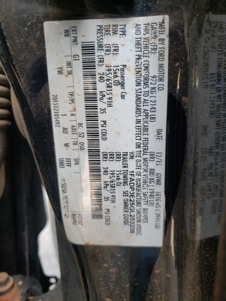 1FADP3E25GL253208 2016 Ford Focus S