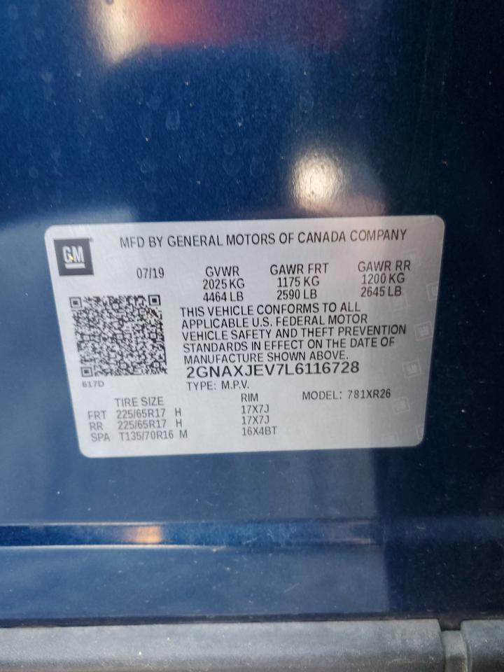 2GNAXJEV7L6116728 CHEVROLET EQUINOX 2020