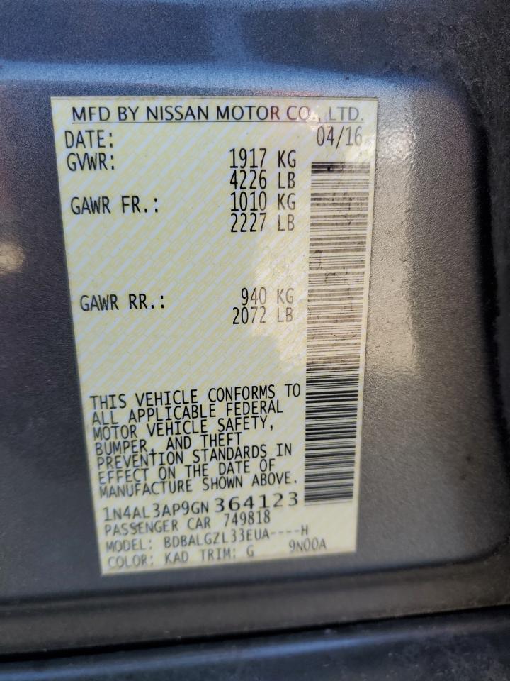 1N4AL3AP9GN364123 NISSAN ALTIMA 2016