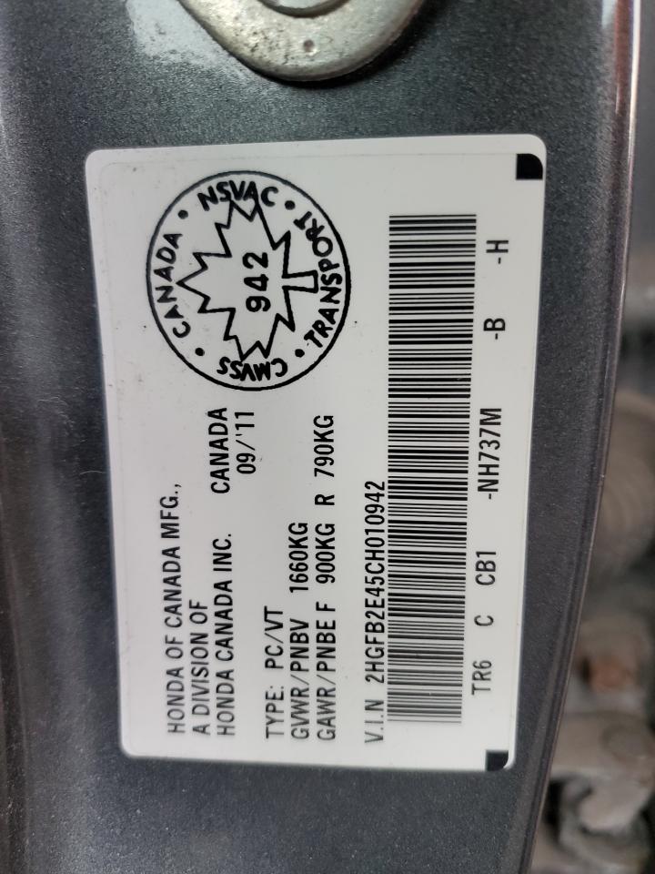 2HGFB2E45CH010942 2012 Honda Civic Lx