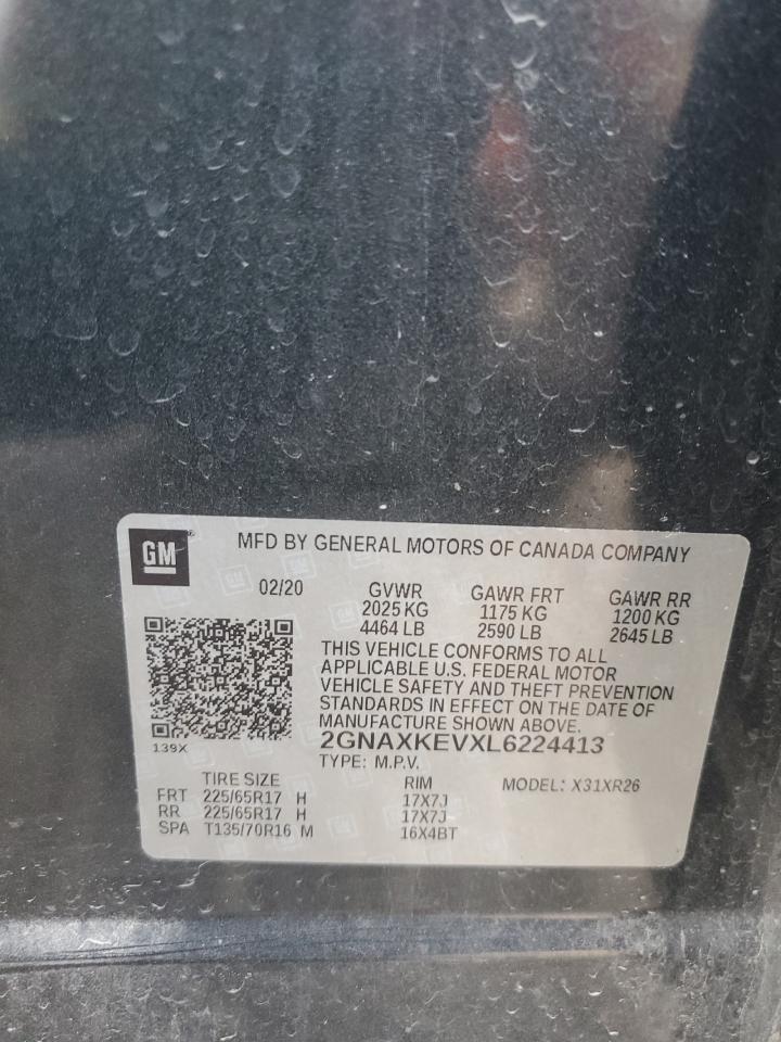 2GNAXKEVXL6224413 CHEVROLET EQUINOX 2020