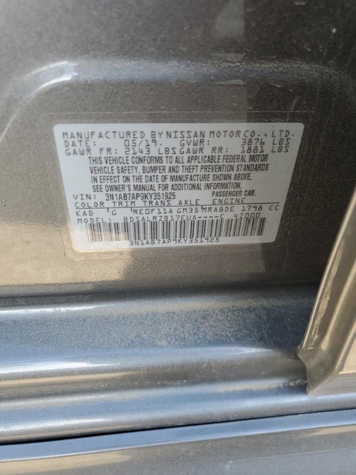 3N1AB7AP9KY351925 NISSAN SENTRA 2019