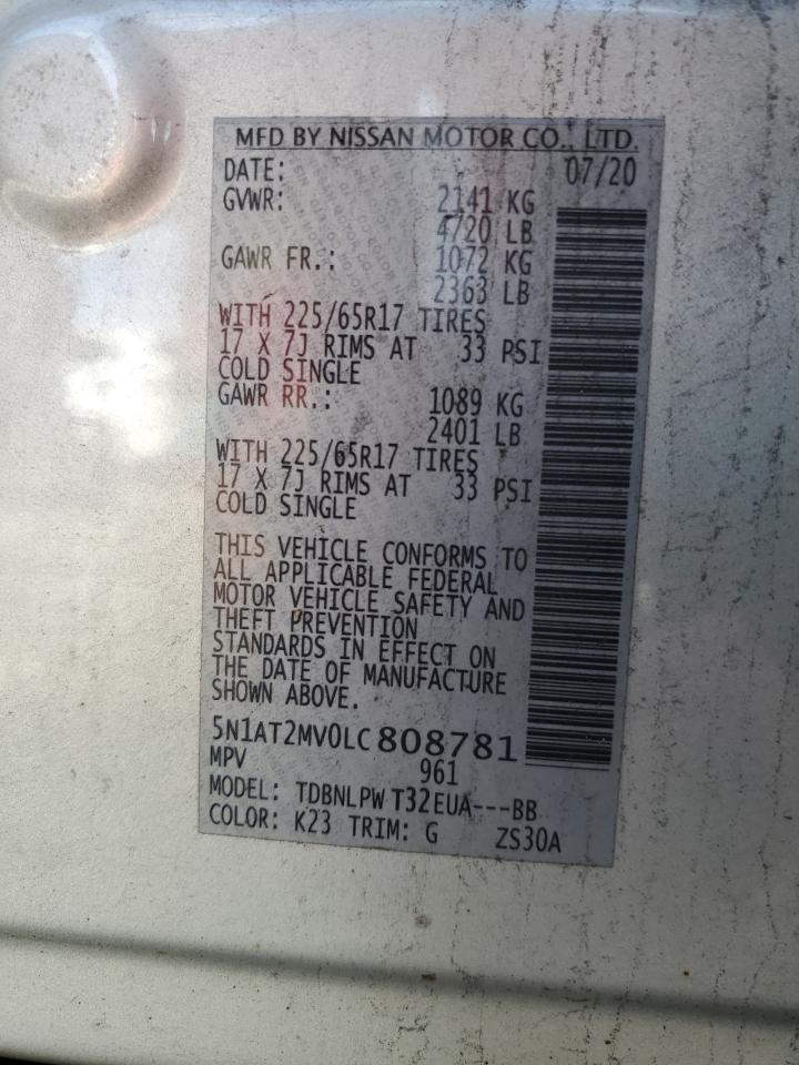 5N1AT2MV0LC808781 NISSAN ROGUE 2020