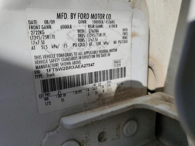 2010 Ford F250 Super Duty VIN: 1FTSW2BRXAEA27547 Lot: 41588684