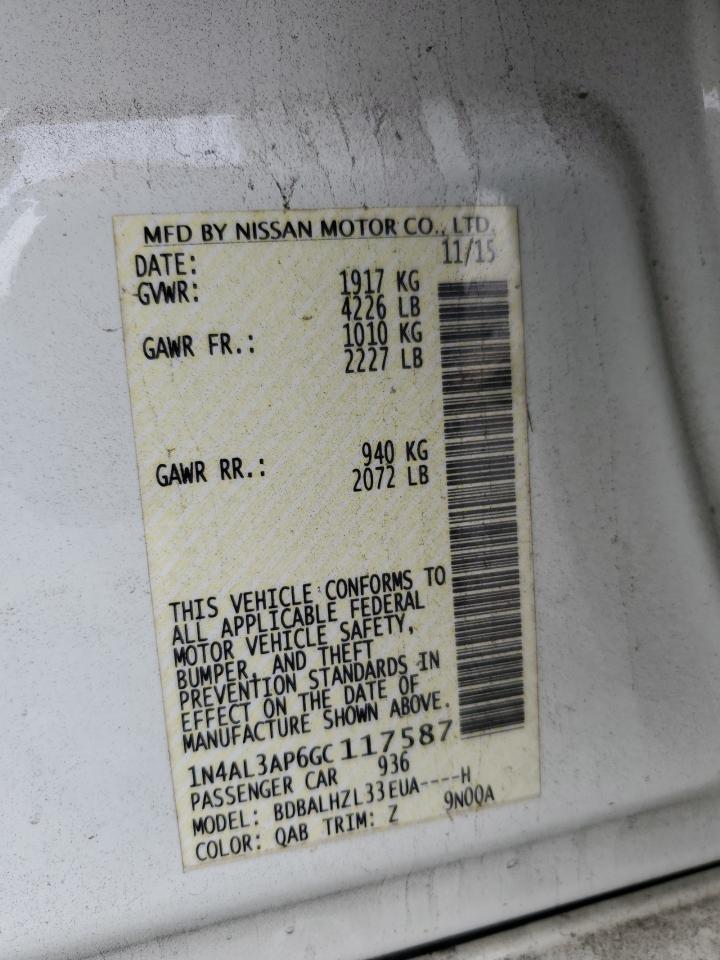 1N4AL3AP6GC117587 NISSAN ALTIMA 2016