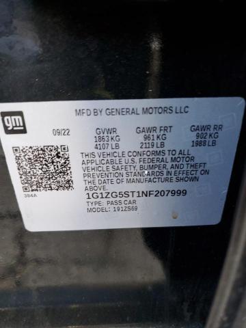 2022 Chevrolet Malibu Rs VIN: 1G1ZG5ST1NF207999 Lot: 43672064