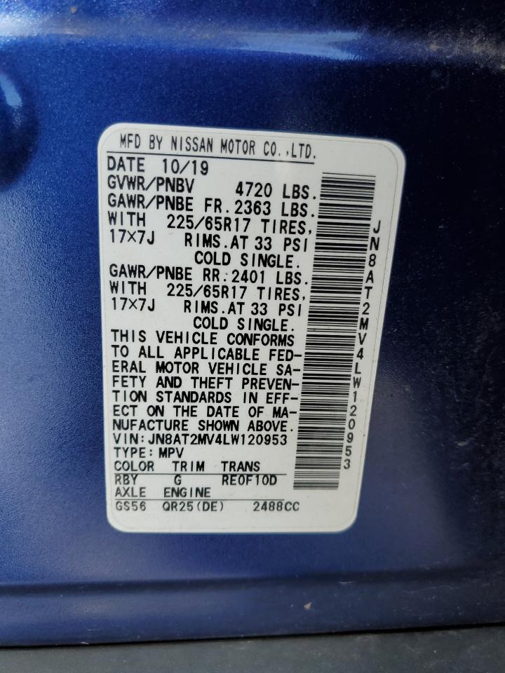 JN8AT2MV4LW120953 NISSAN ROGUE 2020