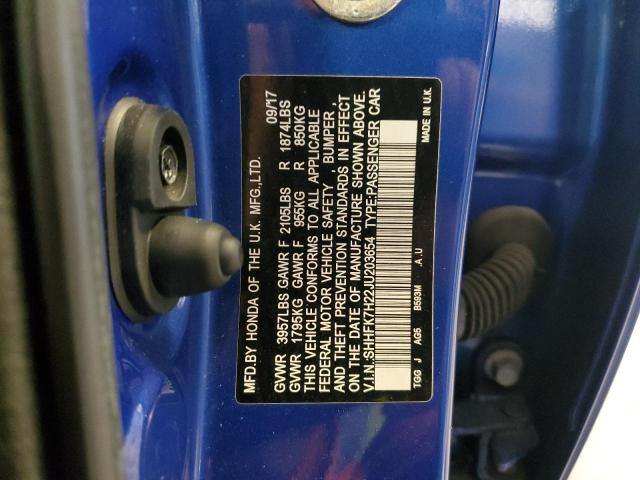 SHHFK7H22JU203654 2018 Honda Civic Lx