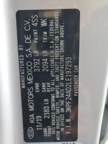 2020 KIA FORTE FE 3KPF24AD2LE197293