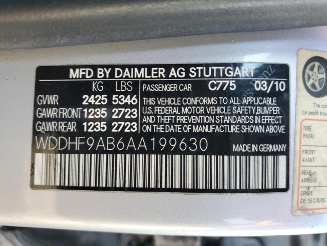 2010 Mercedes-Benz E 550 4Matic VIN: WDDHF9AB6AA199630 Lot: 44152724