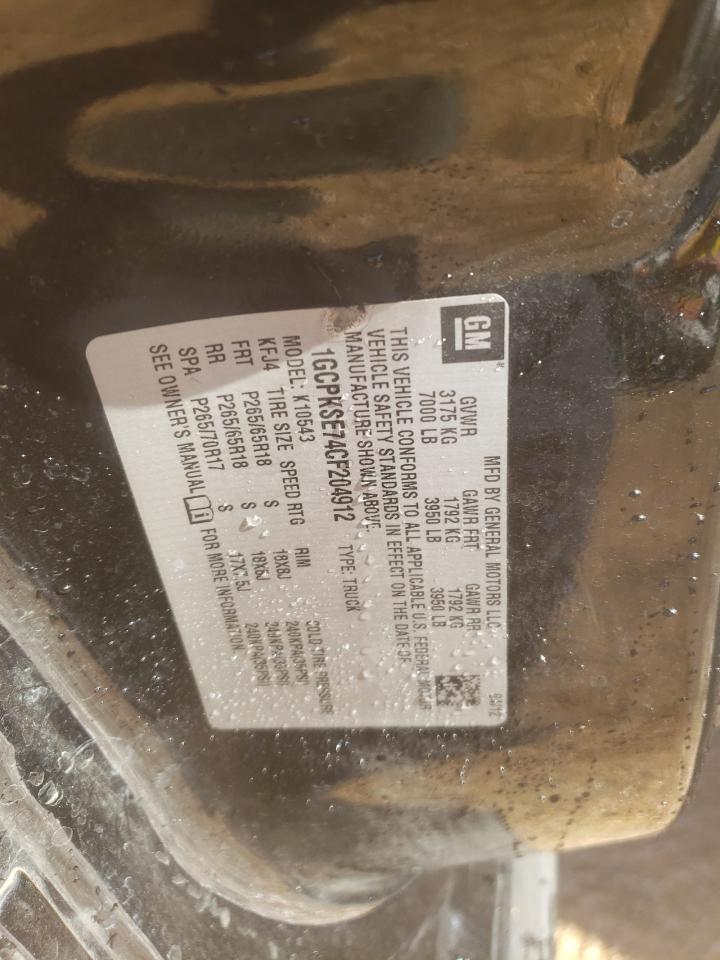 1GCPKSE74CF204912 2012 Chevrolet Silverado K1500 Lt