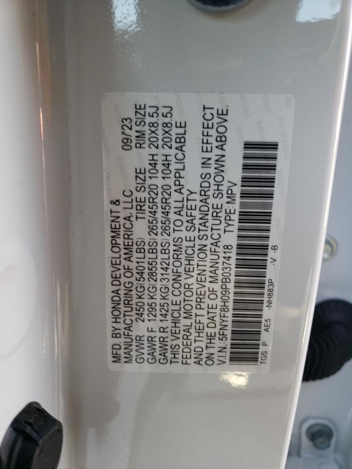 5FNYF8H09PB037418 HONDA PASSPORT 2023