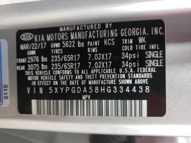 2017 KIA SORENTO LX 5XYPGDA58HG334438