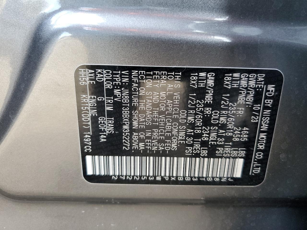 JN8BT3BBXPW352272 NISSAN ROGUE 2023