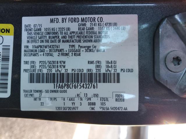 2015 FORD MUSTANG GT 1FA6P8CF6F5432761