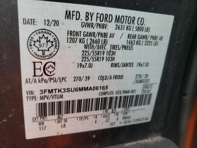 2021 FORD MUSTANG MA - 3FMTK3SU6MMA06165