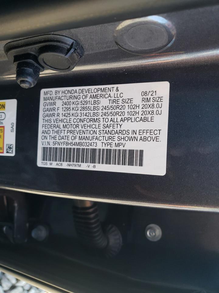 5FNYF8H54MB032473 HONDA PASSPORT 2021