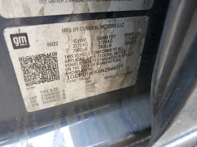 2022 CHEVROLET 1500 SILVE 1GCPDBEK6NZ549777