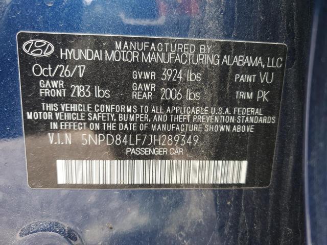 2018 HYUNDAI ELANTRA SE 5NPD84LF7JH289349