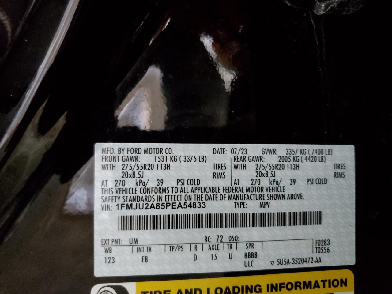 1FMJU2A85PEA54833 FORD EXPEDITION 2023