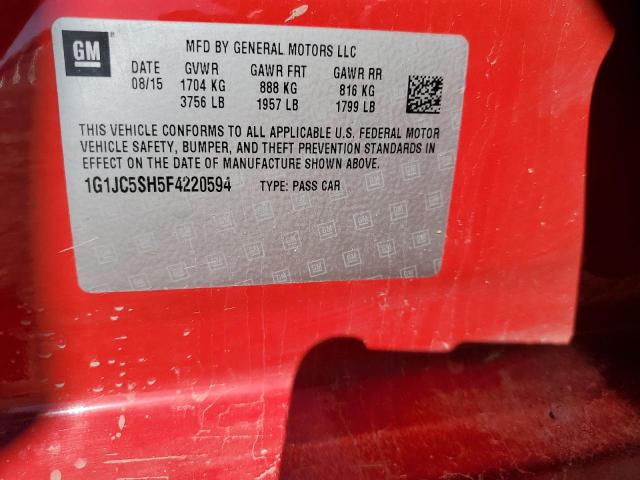 2015 CHEVROLET SONIC LT - 1G1JC5SH5F4220594