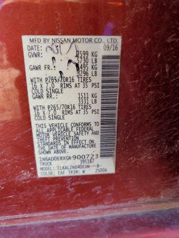 2016 NISSAN FRONTIER S 1N6AD0ERXGN900723