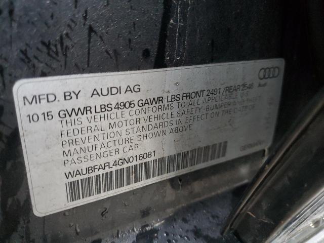 VIN WAUBFAFL4GN016081 2016 Audi A4, Premium S-Line no.12