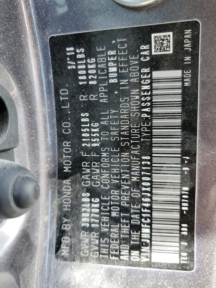 JHMFC1F46JX007138 HONDA CIVIC 2018