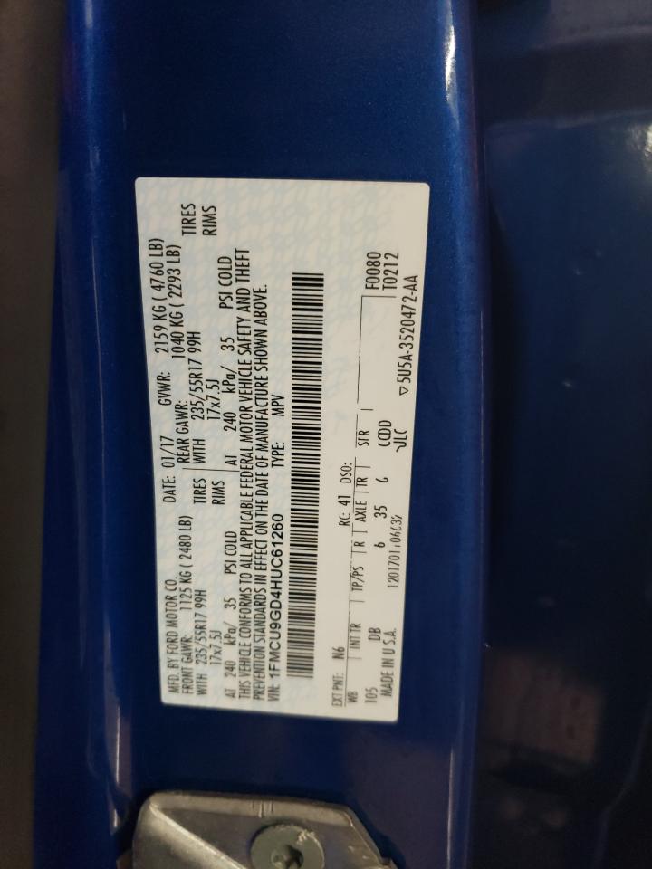 1FMCU9GD4HUC61260 FORD ESCAPE 2017