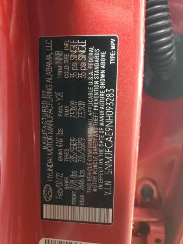 2022 HYUNDAI TUCSON SEL 5NMJFCAE9NH093283