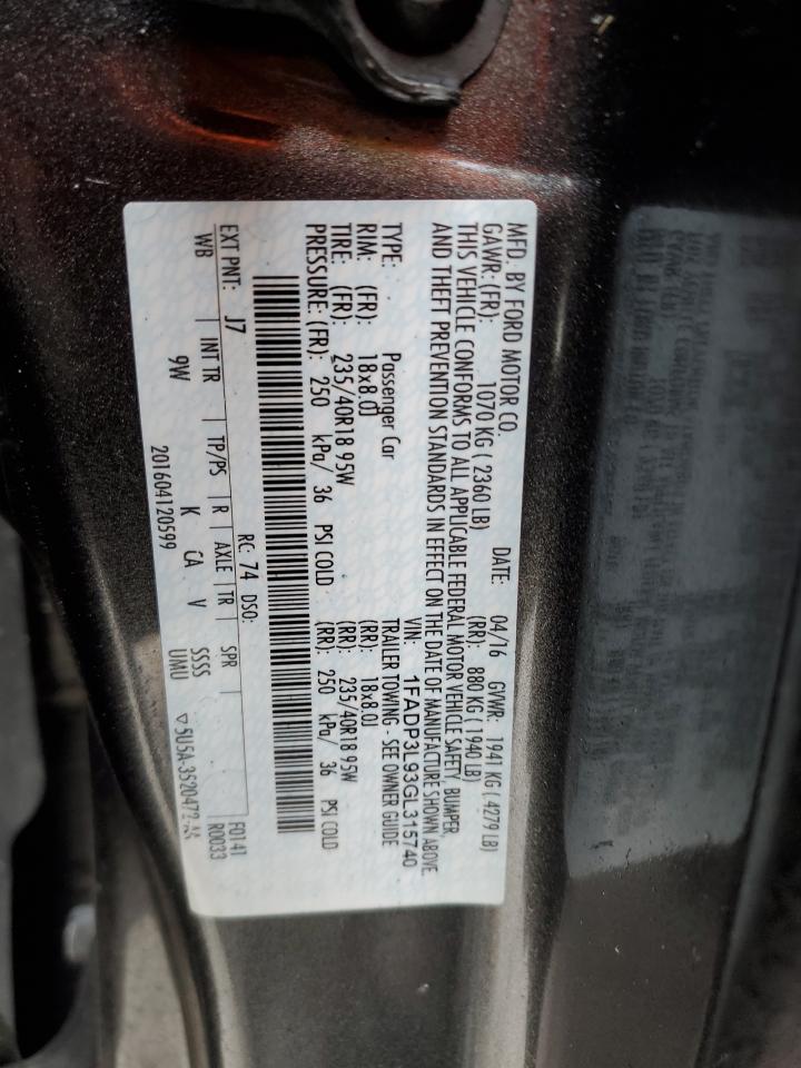 1FADP3L93GL315740 FORD FOCUS 2016