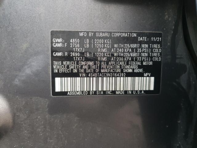 2022 SUBARU OUTBACK PR 4S4BTACC9N3164392
