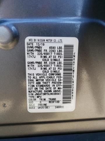 2020 NISSAN ROGUE S JN8AT2MT5LW036641