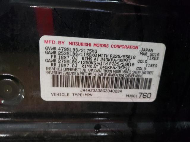 2016 MITSUBISHI OUTLANDER JA4AZ3A38GZ040234