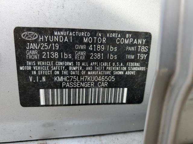 2019 HYUNDAI IONIQ - KMHC75LH7KU046505