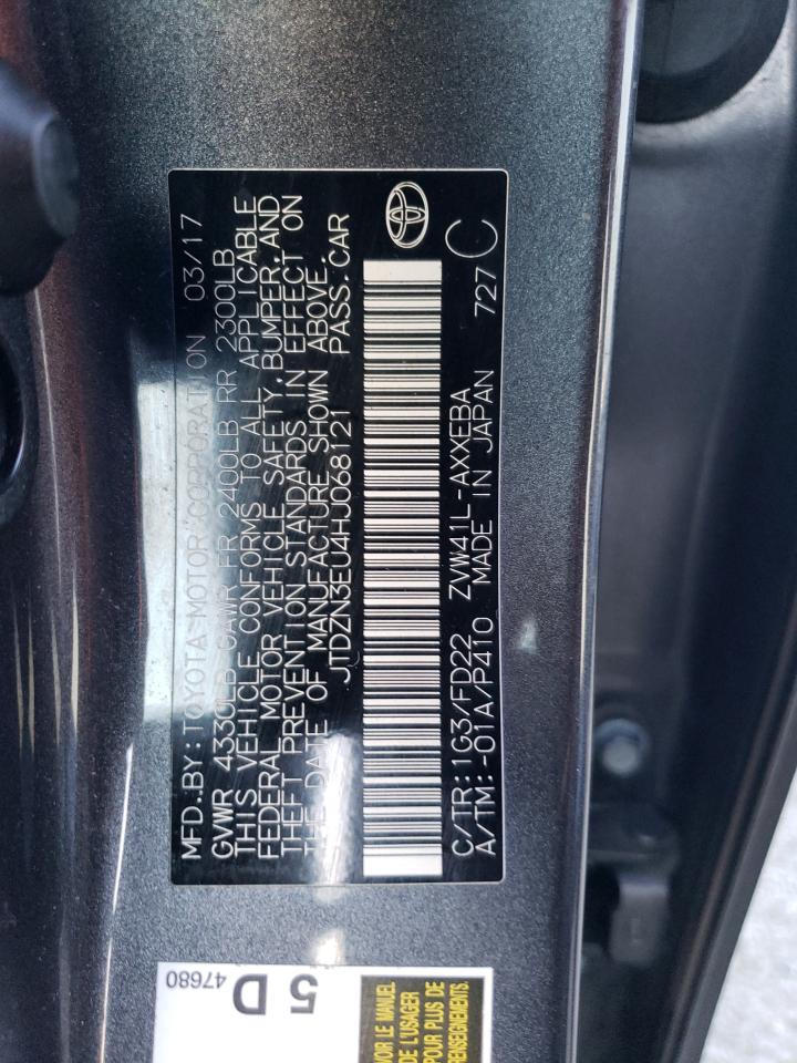 JTDZN3EU4HJ068121 TOYOTA PRIUS 2017