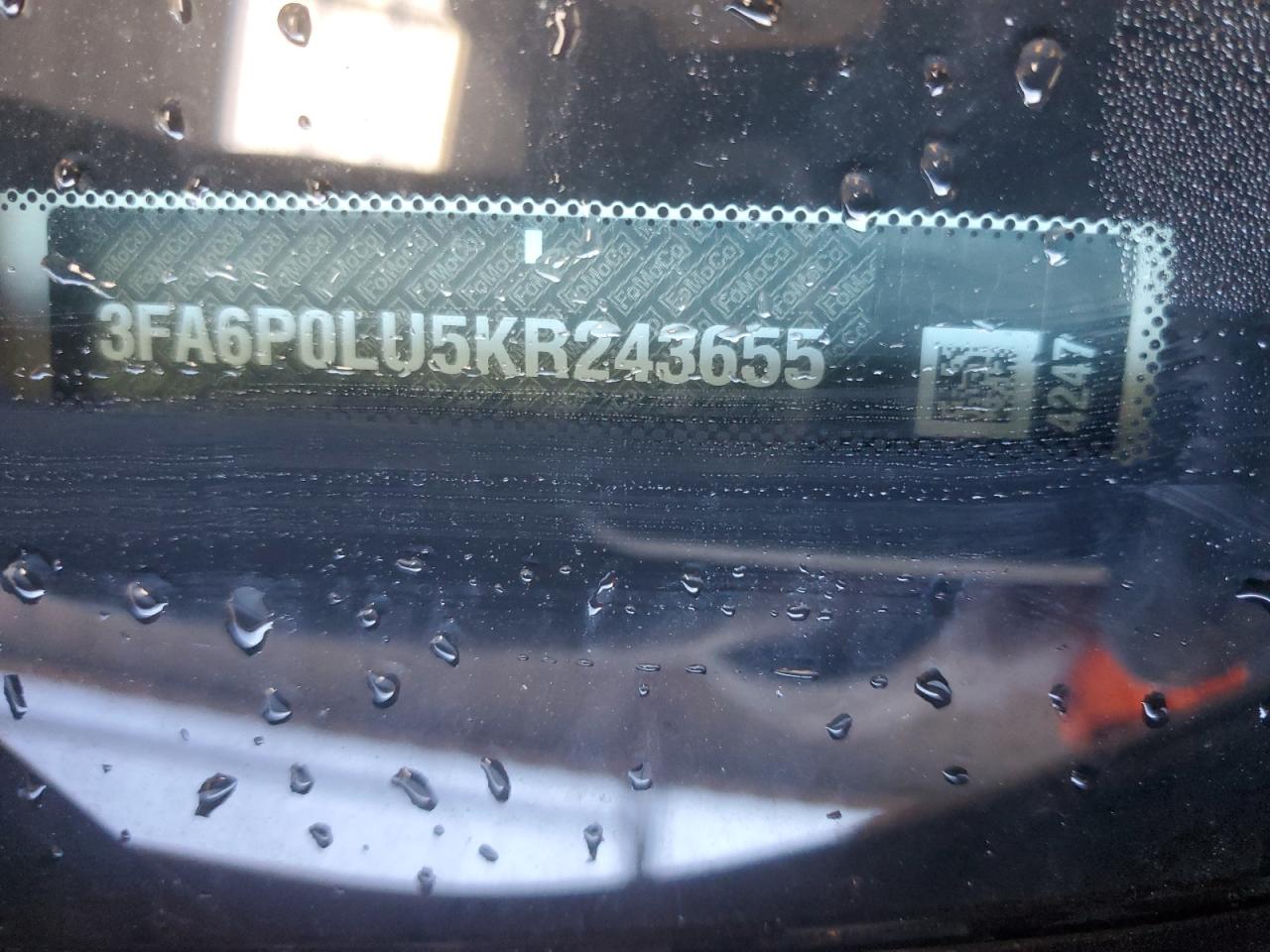 3FA6P0LU5KR243655 FORD FUSION 2019